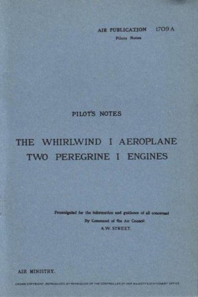 Produktbild: Whirlwind I Pilot's Notes