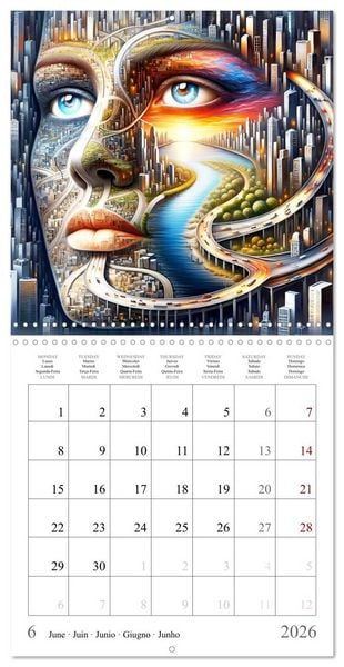 Produktbild: Visages de la m&eacute;tropole (Calendrier mural carr&eacute; 2026 30x30 cm) Calendrier double avec une page pour vos prises de notes