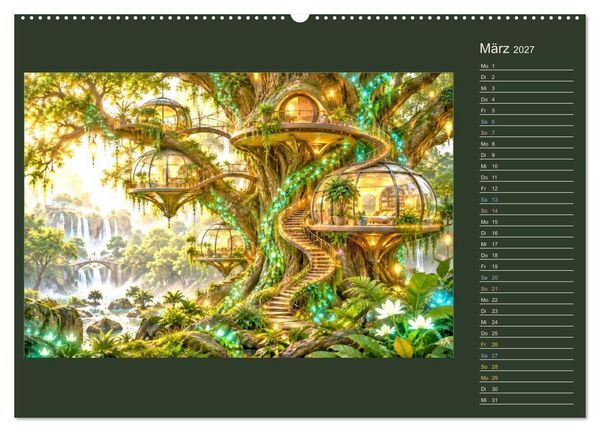 Produktbild: M&auml;rchenh&auml;user von morgen (hochwertiger Premium Wandkalender 2027 DIN A2 quer), Kunstdruck in Hochglanz