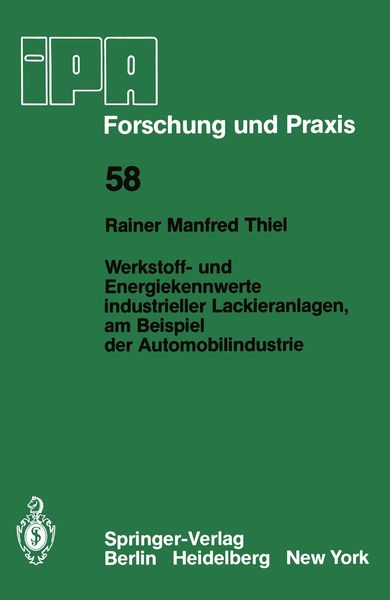 Produktbild: Werkstoff- und Energiekennwerte industrieller Lackieranlagen, am Beispiel der Automobilindustrie