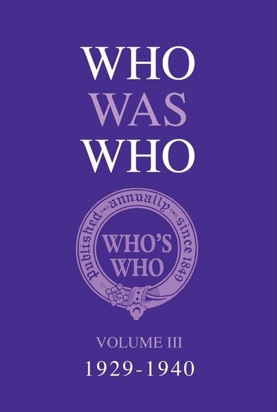 Produktbild: Who Was Who Volume III (1929-1940)