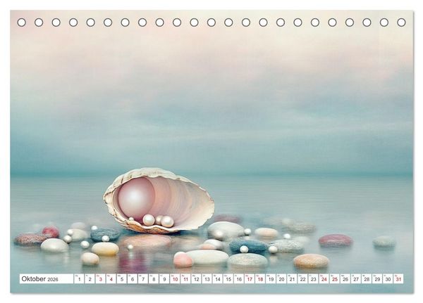Produktbild: Sandgefl&uuml;ster und Muschelzauber (Tischkalender 2026 DIN A5 quer), CALVENDO Monatskalender