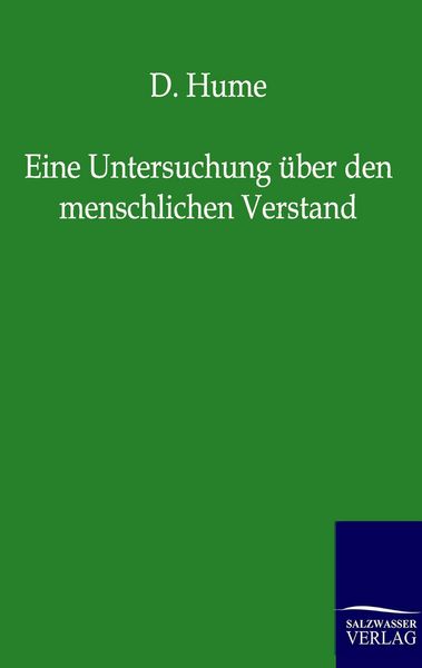 Produktbild: Eine Untersuchung &uuml;ber den menschlichen Verstand