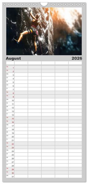 Produktbild: Familienplaner 2026 - Klettern - die H&ouml;henangst &uuml;berwinden mit 5 Spalten (Wandkalender, 21 x 45 cm) CALVENDO