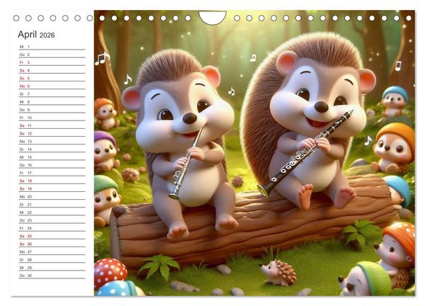Produktbild: Musikalische Waldtiere (Wandkalender 2026 DIN A4 quer), CALVENDO Monatskalender
