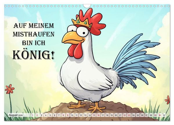 Produktbild: Verr&uuml;cktes H&uuml;hnervolk (Wandkalender 2026 DIN A3 quer), CALVENDO Monatskalender