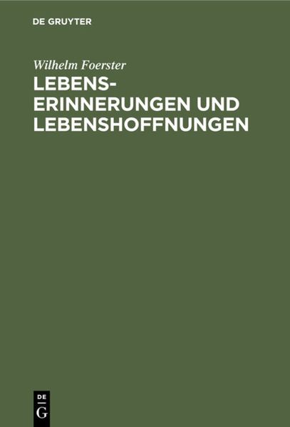 Produktbild: Lebenserinnerungen und Lebenshoffnungen
