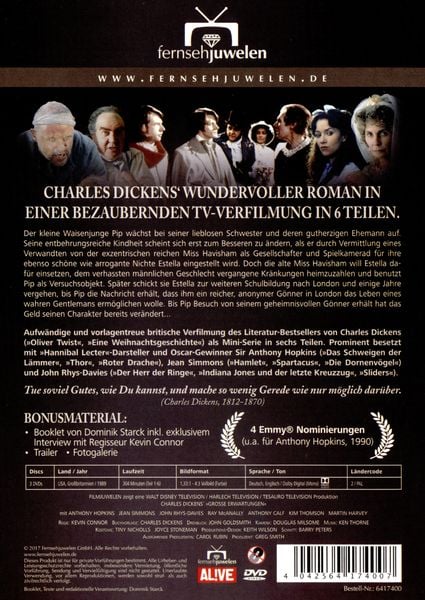 Produktbild: Charles Dickens' Gro&szlig;e Erwartungen (Great Expectations) - Der 6-Teiler mit Anthony Hopkins [3 DVDs]