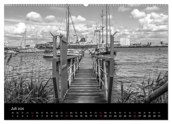 Produktbild: Bremerhaven - Blickpunkte Schwarzwei&szlig; (Wandkalender 2026 DIN A2 quer), CALVENDO Monatskalender