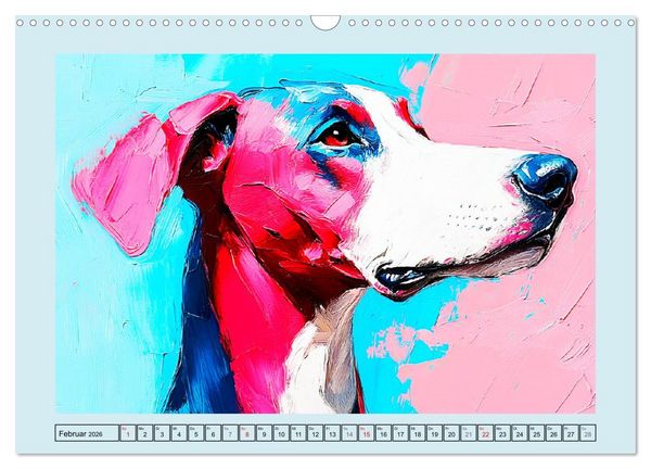 Produktbild: Hunde Paintings. Moderne Portraits in &Ouml;loptik (Wandkalender 2026 DIN A3 quer), CALVENDO Monatskalender