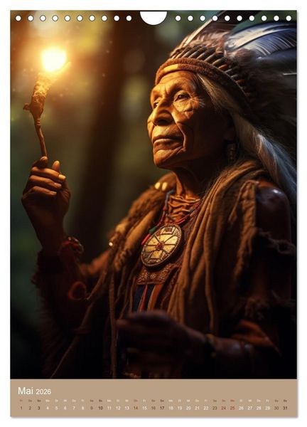 Produktbild: Schamanische Seelen: Mystische Indianerportraits (Wandkalender 2026 DIN A4 hoch), CALVENDO Monatskalender