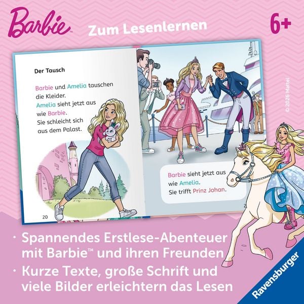 Produktbild: Barbie Princess Adventure: Prinzessin f&uuml;r einen Tag - Erstlesebuch zum Lesenlernen