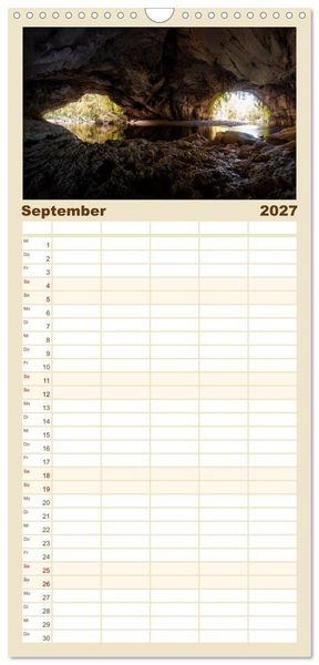 Produktbild: Familienplaner 2027 - Nat&uuml;rlich Neuseeland mit 5 Spalten (Wandkalender, 21 x 45 cm) CALVENDO