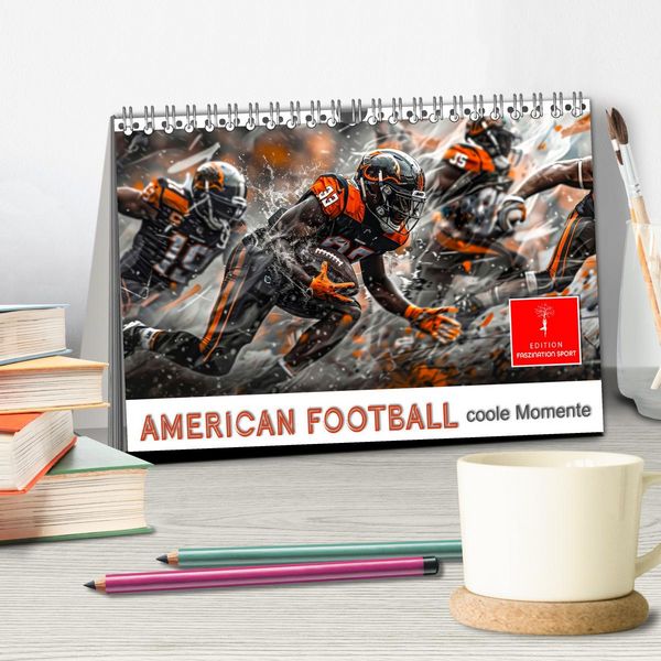Produktbild: American Football - coole Momente (Tischkalender 2026 DIN A5 quer), CALVENDO Monatskalender