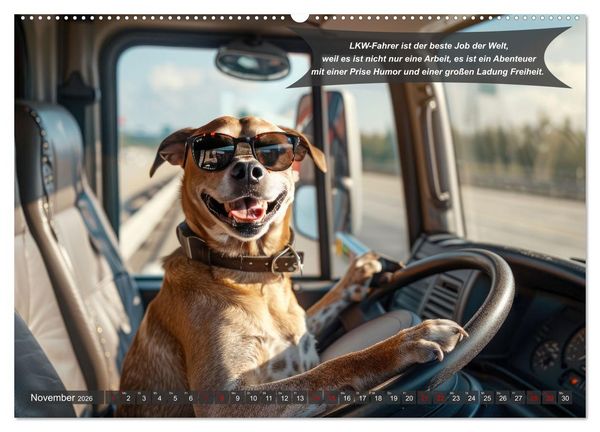 Produktbild: Tierisch lustige LKW-Fahrer (Wandkalender 2026 DIN A2 quer), CALVENDO Monatskalender
