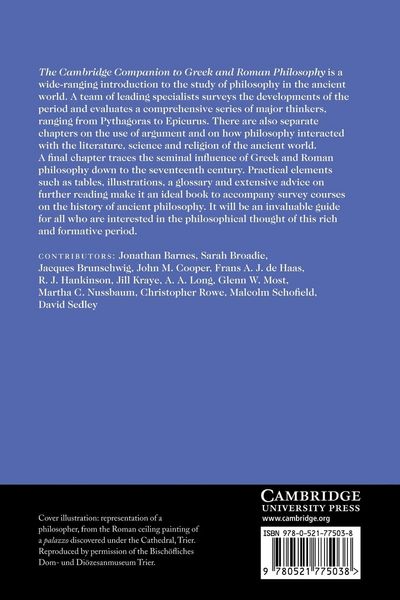 Produktbild: The Cambridge Companion to Greek and Roman Philosophy