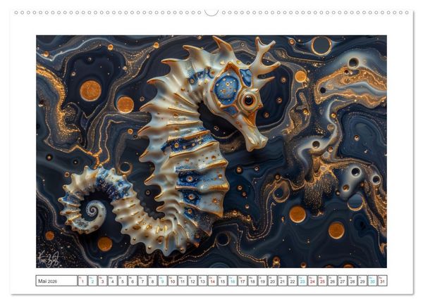 Produktbild: Mamorkunst (Wandkalender 2026 DIN A2 quer), CALVENDO Monatskalender