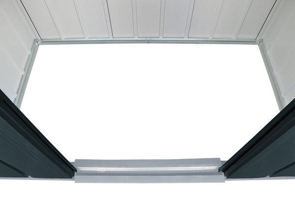 Produktbild: Metall Ger&auml;tehaus 202x123 Gartenhaus Schiebet&uuml;r
