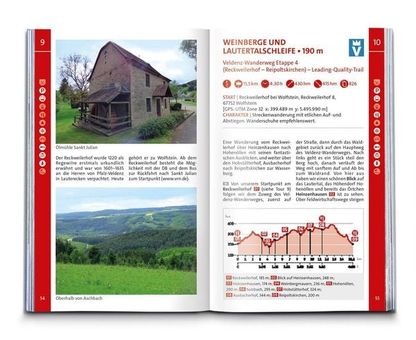 Produktbild: KOMPASS Wanderf&uuml;hrer Nordpf&auml;lzer Bergland, Rheinhessen, 50 Touren mit Extra-Tourenkarte