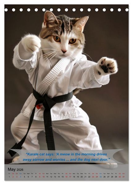 Produktbild: Great fun with animal karate fighters (Desk Calendar 2026 DIN A5 portrait), CALVENDO 12 Month DeskCalendar