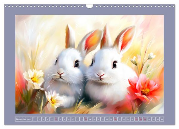 Produktbild: Nagergl&uuml;ck und Bl&uuml;tenzauber. Niedliche Tierchen im romantischen Stil (Wandkalender 2026 DIN A3 quer), CALVENDO Monatskalender