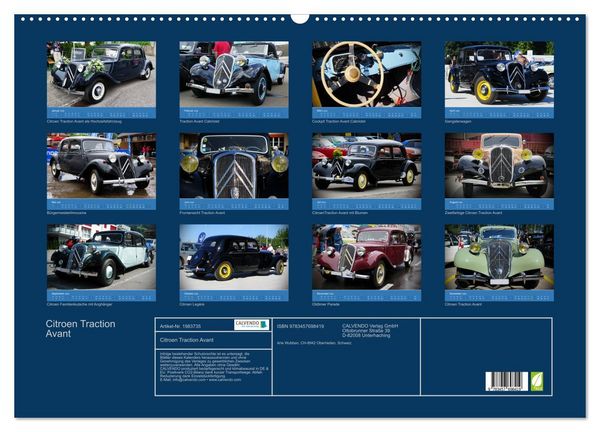 Produktbild: Citroen Traction Avant (Wandkalender 2026 DIN A2 quer), CALVENDO Monatskalender