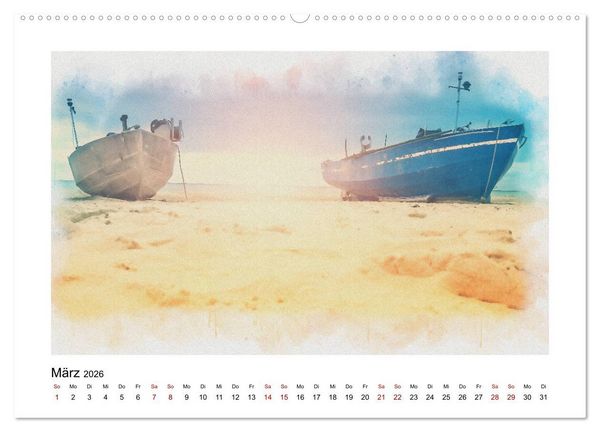 Produktbild: Ostsee Aquarelle (Wandkalender 2026 DIN A2 quer), CALVENDO Monatskalender
