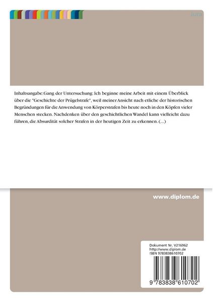Produktbild: Pr&uuml;gelstrafe - K&ouml;rperliche Z&uuml;chtigung in Strafvollzug und Erziehung