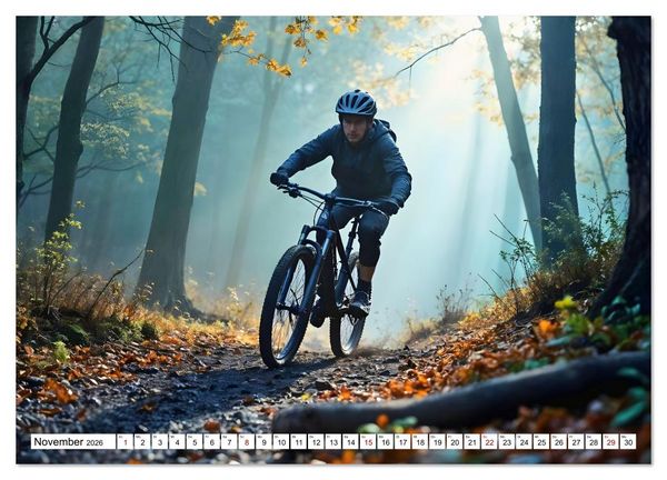 Produktbild: Elemental Ride. Mountainbike-Action durch Schnee, Matsch, Sonne und Laub (Wandkalender 2026 DIN A2 quer), CALVENDO Monatskalender