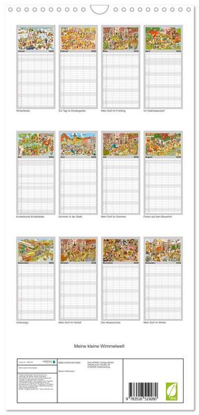 Produktbild: Familienplaner 2026 - Meine kleine Wimmelwelt mit 5 Spalten (Wandkalender, 21 x 45 cm) CALVENDO