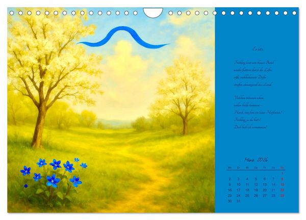 Produktbild: Gedichte. Die ber&uuml;hmtesten deutschsprachigen Verse (Wandkalender 2026 DIN A4 quer), CALVENDO Monatskalender