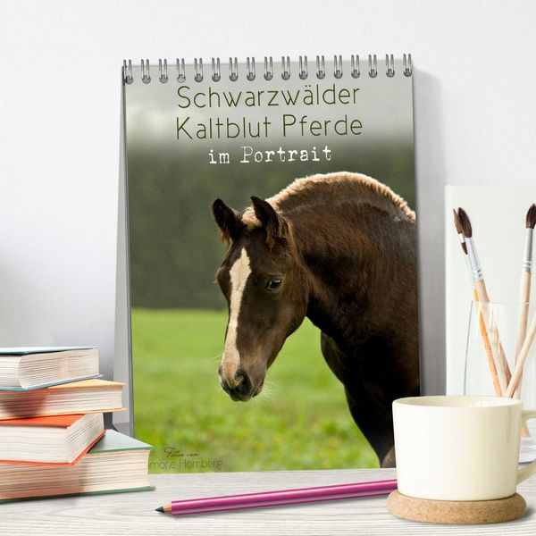 Produktbild: Schwarzw&auml;lder Kaltblut Pferde im Portrait (Tischkalender 2026 DIN A5 hoch), CALVENDO Monatskalender
