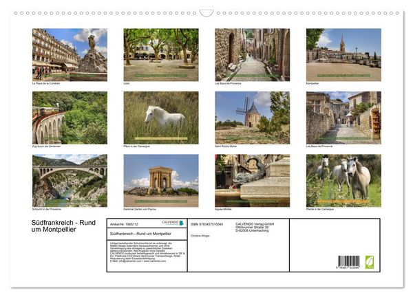 Produktbild: S&uuml;dfrankreich - Rund um Montpellier (Wandkalender 2026 DIN A2 quer), CALVENDO Monatskalender