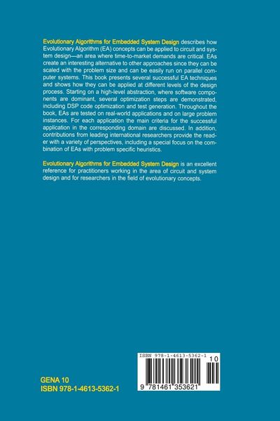 Produktbild: Evolutionary Algorithms for Embedded System Design
