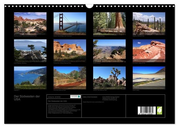 Produktbild: Der S&uuml;dwesten der USA (Wandkalender 2026 DIN A3 quer), CALVENDO Monatskalender