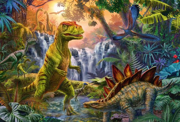 Produktbild: Dinos, Puzzle-Box, 2 x 60, 2 x100 Teile im Metallkoffer