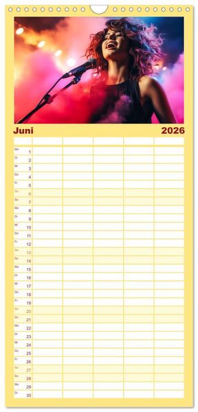 Produktbild: Familienplaner 2026 - Konzert der Farben mit 5 Spalten (Wandkalender, 21 x 45 cm) CALVENDO