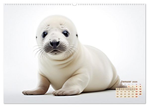 Produktbild: Wei&szlig;e Tierwelt (Wandkalender 2026 DIN A2 quer), CALVENDO Monatskalender