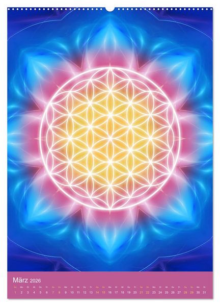Produktbild: Blume des Lebens - Harmonie durch Symbolkraft (Wandkalender 2026 DIN A2 hoch), CALVENDO Monatskalender