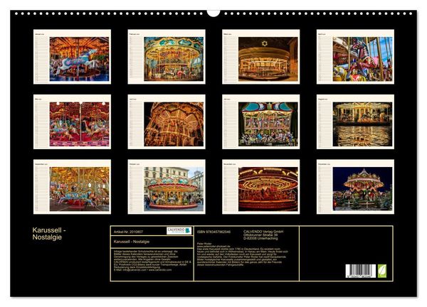 Produktbild: Karussell - Nostalgie (Wandkalender 2026 DIN A2 quer), CALVENDO Monatskalender