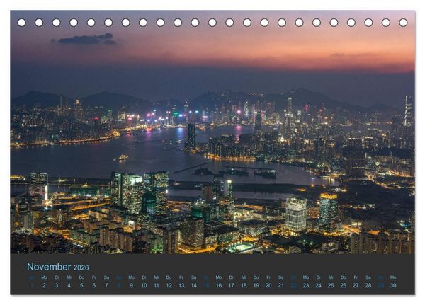 Produktbild: Hong Kong - Skylines (Tischkalender 2026 DIN A5 quer), CALVENDO Monatskalender