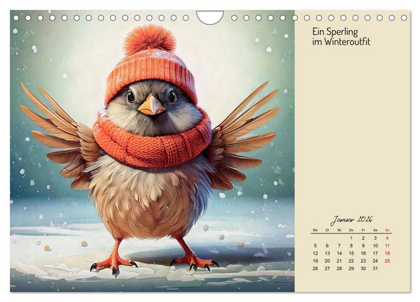 Produktbild: Vogelwelt, lustig, bunt und verspielt (Wandkalender 2026 DIN A4 quer), CALVENDO Monatskalender