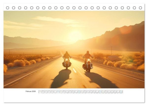 Produktbild: Biker in unendlicher Weite (Tischkalender 2026 DIN A5 quer), CALVENDO Monatskalender