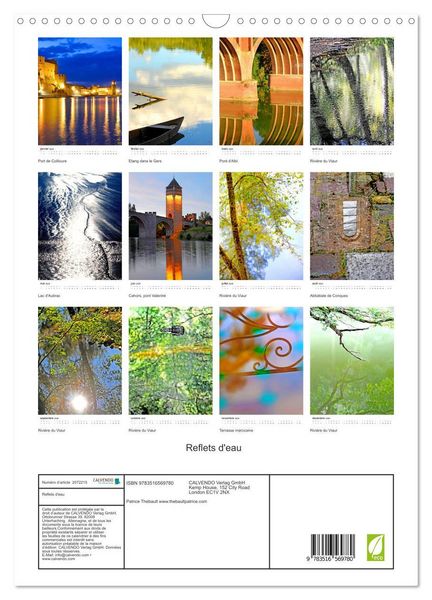 Produktbild: Reflets d'eau (Calendrier mural 2026 DIN A3 horizontal), CALVENDO calendrier mensuel