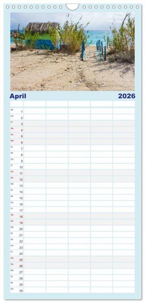 Produktbild: Familienplaner 2026 - Insel Kos - Str&auml;nde mit 5 Spalten (Wandkalender, 21 x 45 cm) CALVENDO