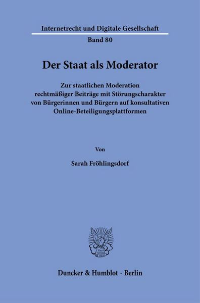 Produktbild: Der Staat als Moderator
