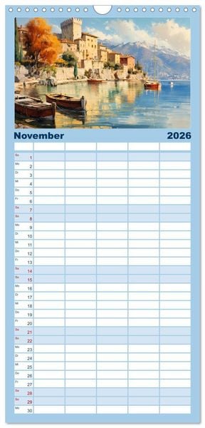 Produktbild: Familienplaner 2026 - Lieblingssee mit 5 Spalten (Wandkalender, 21 x 45 cm) CALVENDO