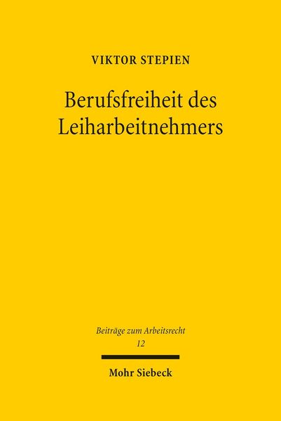 Produktbild: Berufsfreiheit des Leiharbeitnehmers