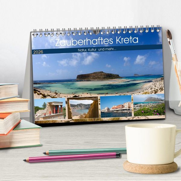 Produktbild: Zauberhaftes Kreta (Tischkalender 2026 DIN A5 quer), CALVENDO Monatskalender
