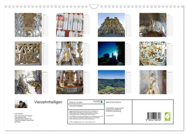 Produktbild: Vierzehnheiligen (Wandkalender 2026 DIN A3 quer), CALVENDO Monatskalender